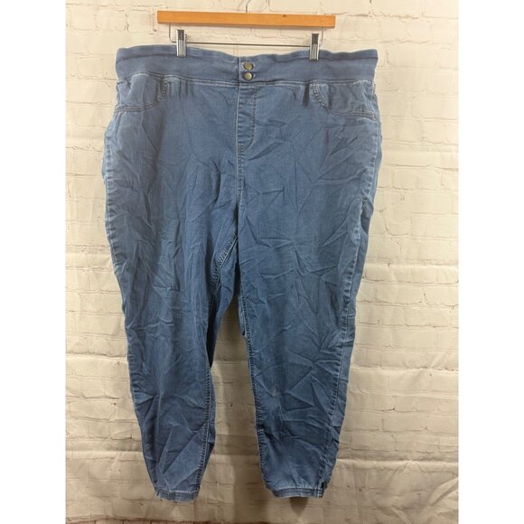Terra & Sky Jeggings Womens Size 3X (24W-26W) Blue Stretchy Pull On Denim Pants - Picture 1 of 4